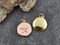 *5* 17x15mm 18k Gold Plated Brass w/Pink Enamel Starfish Charms